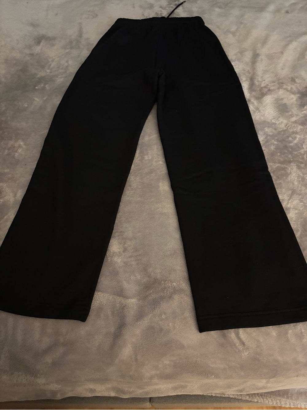 New Black Wide Leg Drawstring Pants size S